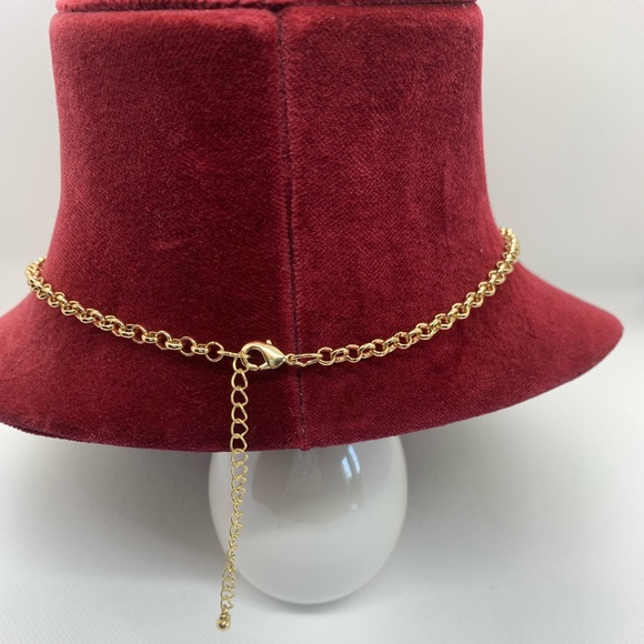 Double Layer Orange and Gold Statement Necklace - Picture 3 of 3